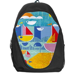 Boats Ship Sea Beach Backpack Bag