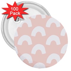 Donut Rainbows Beans Pink 3  Buttons (100 Pack) 