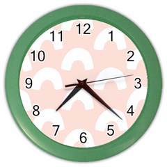 Donut Rainbows Beans Pink Color Wall Clocks