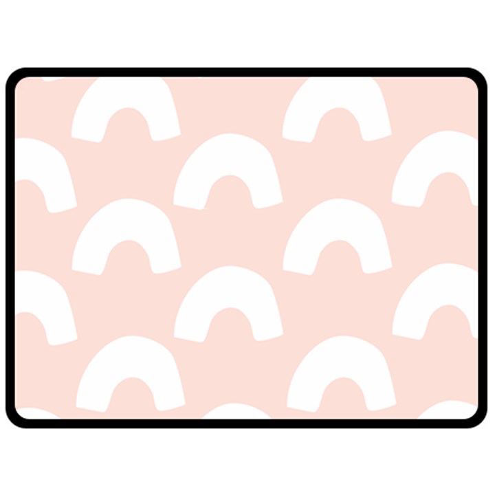 Donut Rainbows Beans Pink Fleece Blanket (Large) 