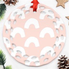 Donut Rainbows Beans Pink Ornament (Round Filigree)