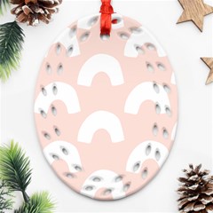 Donut Rainbows Beans Pink Ornament (oval Filigree) by Mariart