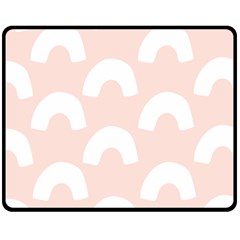 Donut Rainbows Beans Pink Double Sided Fleece Blanket (Medium) 