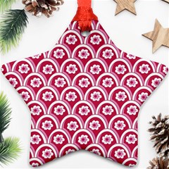 Botanical Gardens Sunflower Red White Circle Ornament (star)