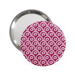 Botanical Gardens Sunflower Red White Circle 2 25  Handbag Mirrors