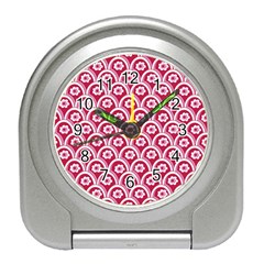 Botanical Gardens Sunflower Red White Circle Travel Alarm Clocks