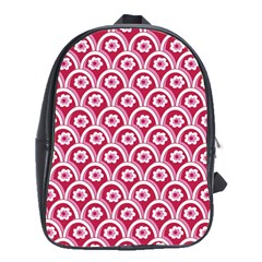 Botanical Gardens Sunflower Red White Circle School Bags(large)  by Mariart