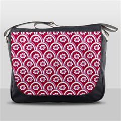 Botanical Gardens Sunflower Red White Circle Messenger Bags