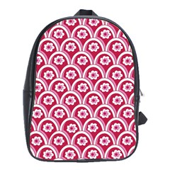 Botanical Gardens Sunflower Red White Circle School Bags (xl)  by Mariart