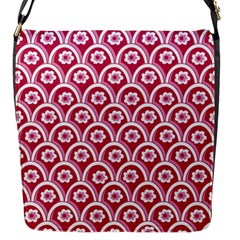 Botanical Gardens Sunflower Red White Circle Flap Messenger Bag (s) by Mariart