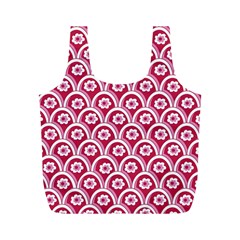 Botanical Gardens Sunflower Red White Circle Full Print Recycle Bags (m)  by Mariart