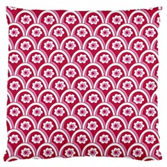 Botanical Gardens Sunflower Red White Circle Standard Flano Cushion Case (two Sides) by Mariart