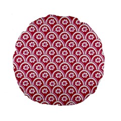 Botanical Gardens Sunflower Red White Circle Standard 15  Premium Flano Round Cushions by Mariart