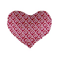 Botanical Gardens Sunflower Red White Circle Standard 16  Premium Flano Heart Shape Cushions by Mariart