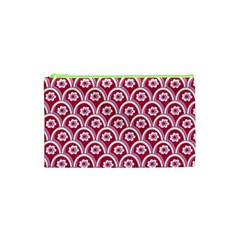 Botanical Gardens Sunflower Red White Circle Cosmetic Bag (xs) by Mariart