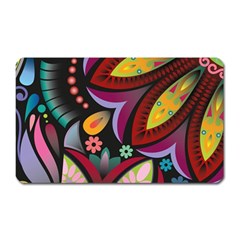 Flower Floral Sunflower Rose Color Rainbow Circle Polka Magnet (rectangular)