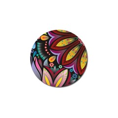 Flower Floral Sunflower Rose Color Rainbow Circle Polka Golf Ball Marker by Mariart