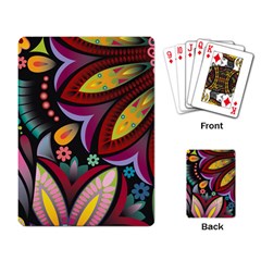 Flower Floral Sunflower Rose Color Rainbow Circle Polka Playing Card by Mariart