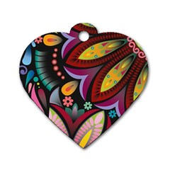 Flower Floral Sunflower Rose Color Rainbow Circle Polka Dog Tag Heart (two Sides) by Mariart