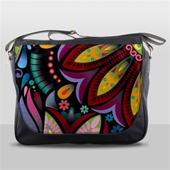 Flower Floral Sunflower Rose Color Rainbow Circle Polka Messenger Bags