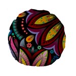 Flower Floral Sunflower Rose Color Rainbow Circle Polka Standard 15  Premium Round Cushions Back