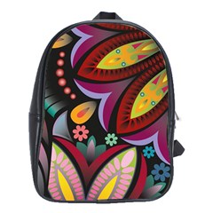 Flower Floral Sunflower Rose Color Rainbow Circle Polka School Bags (xl)  by Mariart