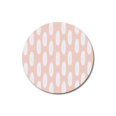 Donut Rainbows Beans White Pink Food Rubber Coaster (round) 