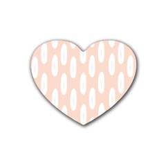 Donut Rainbows Beans White Pink Food Rubber Coaster (heart)  by Mariart