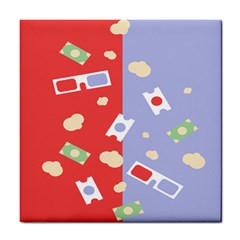 Glasses Red Blue Green Cloud Line Cart Tile Coasters