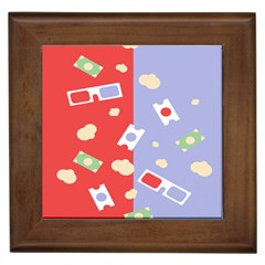 Glasses Red Blue Green Cloud Line Cart Framed Tiles by Mariart