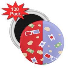 Glasses Red Blue Green Cloud Line Cart 2 25  Magnets (100 Pack) 