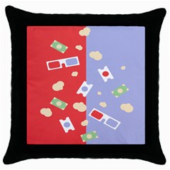 Glasses Red Blue Green Cloud Line Cart Throw Pillow Case (black)