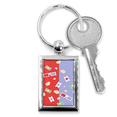 Glasses Red Blue Green Cloud Line Cart Key Chains (rectangle) 