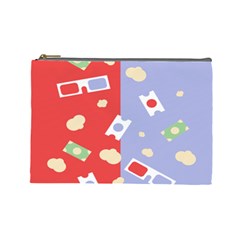 Glasses Red Blue Green Cloud Line Cart Cosmetic Bag (large)  by Mariart