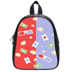 Glasses Red Blue Green Cloud Line Cart School Bags (small)  by Mariart