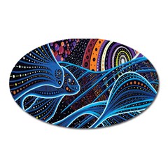 Fish Out Of Water Monster Space Rainbow Circle Polka Line Wave Chevron Star Oval Magnet