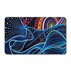 Fish Out Of Water Monster Space Rainbow Circle Polka Line Wave Chevron Star Magnet (rectangular) by Mariart