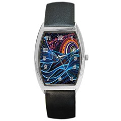 Fish Out Of Water Monster Space Rainbow Circle Polka Line Wave Chevron Star Barrel Style Metal Watch by Mariart