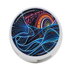 Fish Out Of Water Monster Space Rainbow Circle Polka Line Wave Chevron Star 4-port Usb Hub (two Sides) 