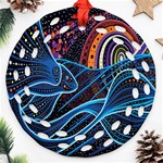 Fish Out Of Water Monster Space Rainbow Circle Polka Line Wave Chevron Star Ornament (Round Filigree) Front