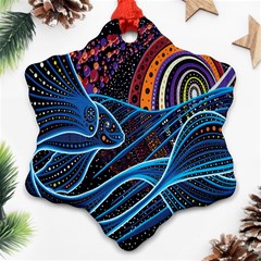 Fish Out Of Water Monster Space Rainbow Circle Polka Line Wave Chevron Star Ornament (snowflake) by Mariart