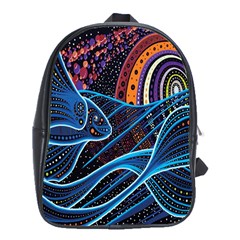 Fish Out Of Water Monster Space Rainbow Circle Polka Line Wave Chevron Star School Bags (xl)  by Mariart