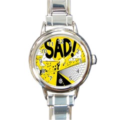 Have Meant  Tech Science Future Sad Yellow Street Round Italian Charm Watch