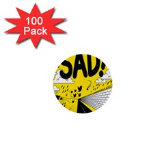 Have Meant  Tech Science Future Sad Yellow Street 1  Mini Buttons (100 Pack)  by Mariart