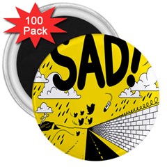 Have Meant  Tech Science Future Sad Yellow Street 3  Magnets (100 Pack)