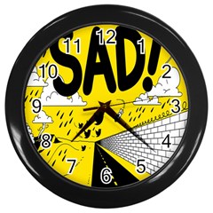 Have Meant  Tech Science Future Sad Yellow Street Wall Clocks (black) by Mariart