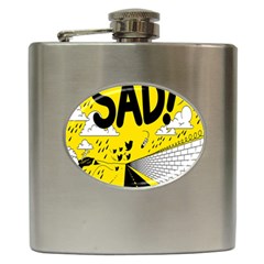 Have Meant  Tech Science Future Sad Yellow Street Hip Flask (6 Oz) by Mariart