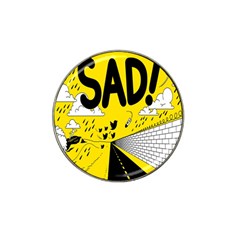 Have Meant  Tech Science Future Sad Yellow Street Hat Clip Ball Marker (4 Pack) by Mariart