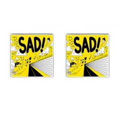 Have Meant  Tech Science Future Sad Yellow Street Cufflinks (square) by Mariart