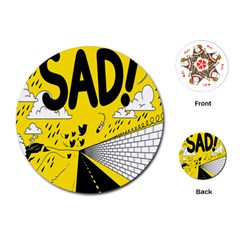 Have Meant  Tech Science Future Sad Yellow Street Playing Cards (round)  by Mariart